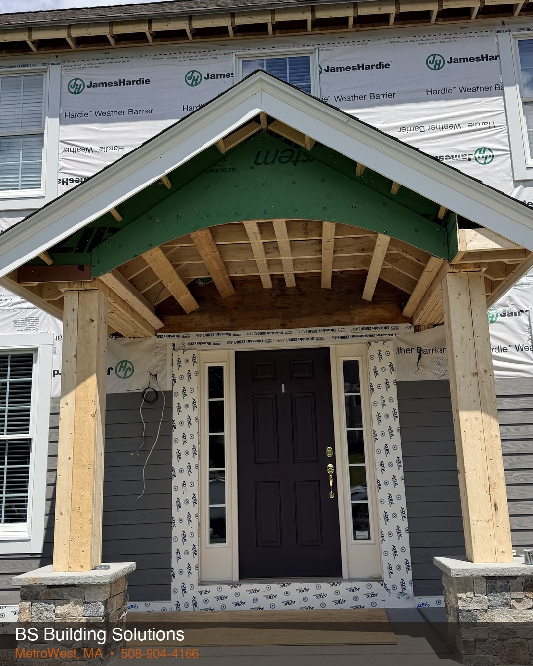 Before: stonework and steps being installed — Paxton, MA